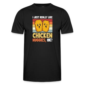 Chicken Nugget Lover Chicken Nuggets - Men's Functional T-Shirt - black - Front - AI Model Male 178 dark (178cm)