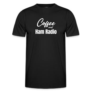 Café Et Radioamateur Drôle Antenne Antique - T-shirt sport Homme - noir - Devant - AI Model Male 178 dark (178cm)