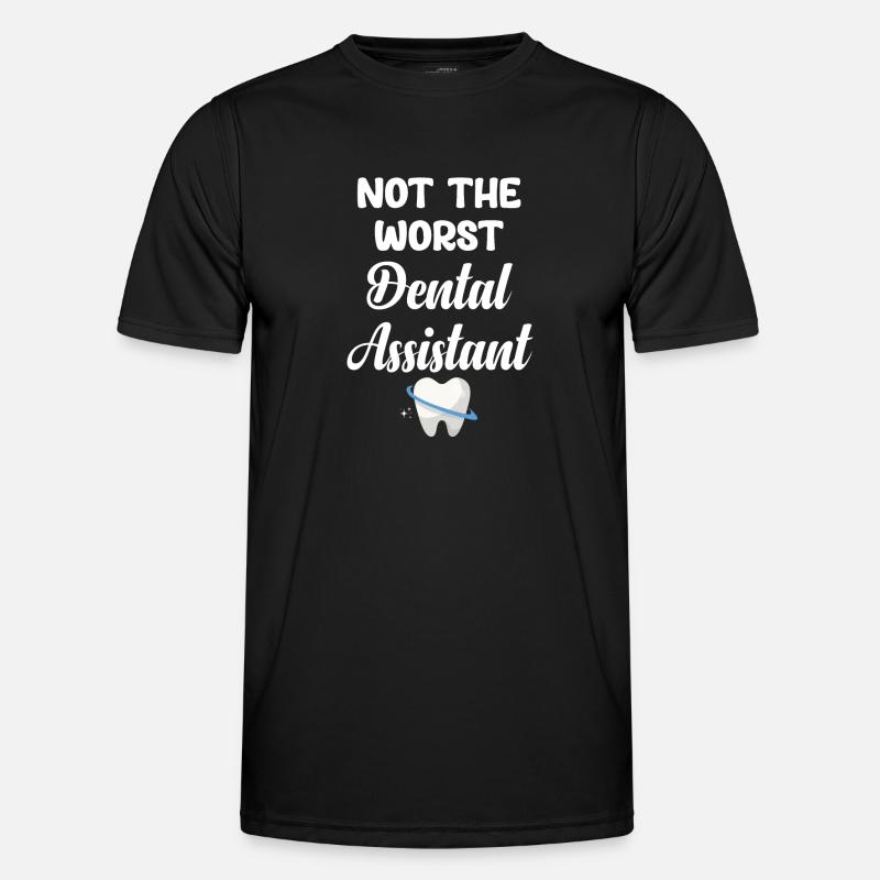 Ikke den værste tandlægeassistent tandtråd - Funktionsshirt til herrer - sort