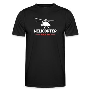 Mode hélicoptère dans les hangars à partir de - T-shirt sport Homme - noir - Devant - AI Model Male 178 dark (178cm)