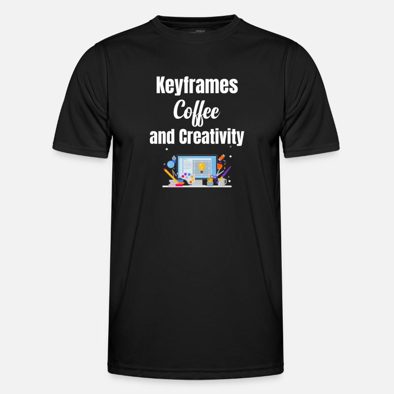 Keyframes, coffee and creativity funnier - Men's Functional T-Shirt - black