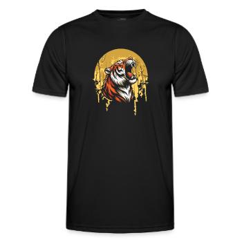 Tigre Lune Hurlement - T-shirt sport Homme - noir - Devant - AI Model Male 178 dark (178cm)