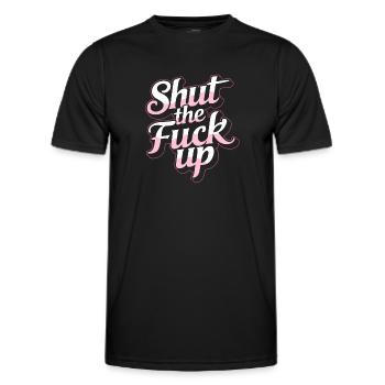 Black Humor Funny Lips Stfu - Men's Functional T-Shirt - black - Front - AI Model Male 178 dark (178cm)