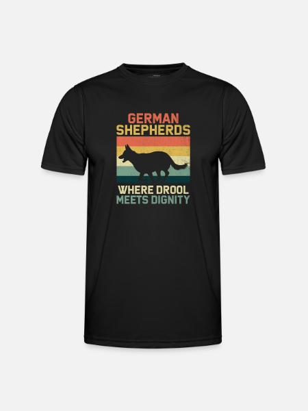 German Shepherds Where Drool Meets Dignity - Men's Functional T-Shirt - black