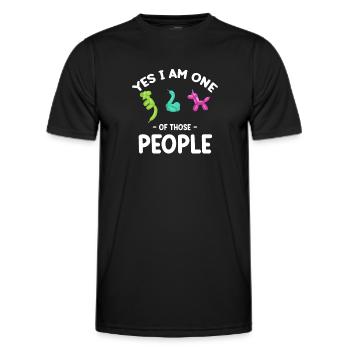 Ja, Ich Bin Einer Dieser Menschen, - Männer Funktions-T-Shirt - Schwarz - Vorne - AI Model Male 178 dark (178cm)