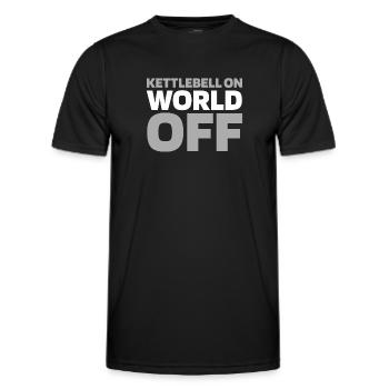 Kettlebell Kettlebell On World Off - Men's Functional T-Shirt - black - Front - AI Model Male 178 dark (178cm)
