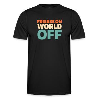 Frisbee Frisbee On World Off - Men's Functional T-Shirt - black - Front - AI Model Male 178 dark (178cm)