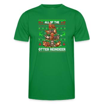 All Of The Otters Reindeer Ugly Sweater Otter Xmas - Männer Funktions-T-Shirt - Kelly Green - Vorne - AI Model Male 178 dark (178cm)