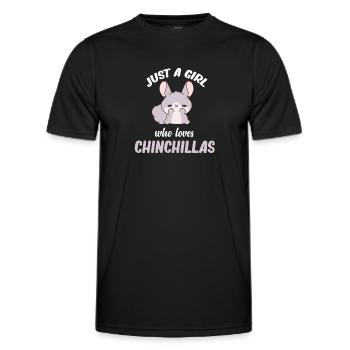 Just a girl who loves chinchillas. - Men's Functional T-Shirt - black - Front - AI Model Male 178 dark (178cm)