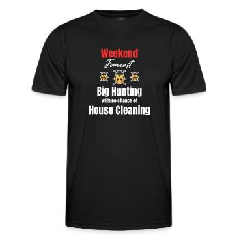 Weekend forecast hunting collectors - Men's Functional T-Shirt - black - Front - AI Model Male 178 dark (178cm)
