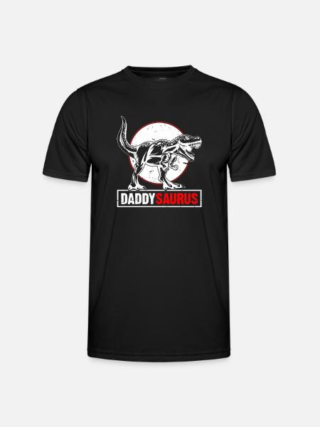 Daddy Saurus T-Rex Dinosaur Mænd Fars dag - Funktionsshirt til herrer - sort