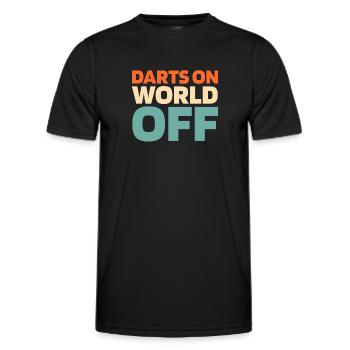 Dart Dartspieler Darts On World Off - Men's Functional T-Shirt - black - Front - AI Model Male 178 dark (178cm)