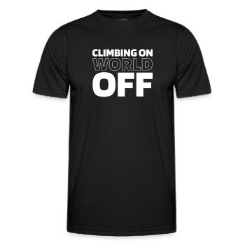 Klettern Kletterer Climbing On World Off - Männer Funktions-T-Shirt - Schwarz - Vorne - AI Model Male 178 dark (178cm)