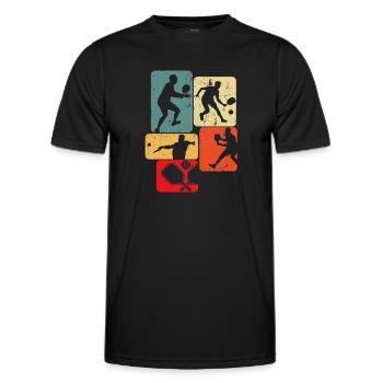 Pickleball Hommes Enfants Garçons - T-shirt sport Homme - noir - Devant - AI Model Male 178 dark (178cm)