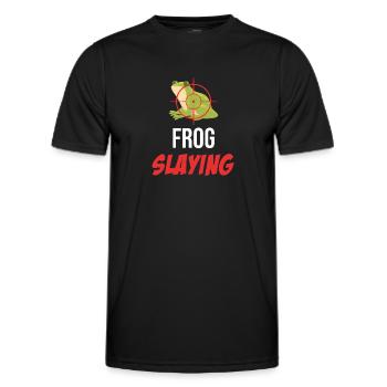 Chasseurs tueurs de grenouilles Cottagecore Morilles Camping - T-shirt sport Homme - noir - Devant - AI Model Male 178 dark (178cm)
