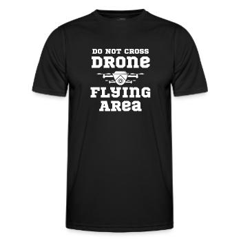 Überqueren Sie Nicht Das Drohnen-fluggebiet. - Männer Funktions-T-Shirt - Schwarz - Vorne - AI Model Male 178 dark (178cm)