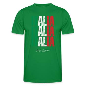 Drapeau de l’Italie, fierté italienne - T-shirt sport Homme - vert - Devant - AI Model Male 178 dark (178cm)