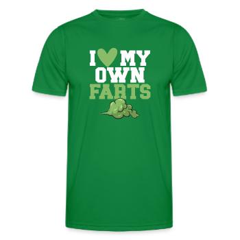 fart farting farting farting - Men's Functional T-Shirt - kelly green - Front - AI Model Male 178 dark (178cm)