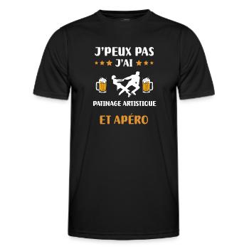 Ich kann keinen Eiskunstlauf-Aperitif haben - Männer Funktions-T-Shirt - Schwarz - Vorne - AI Model Male 178 dark (178cm)