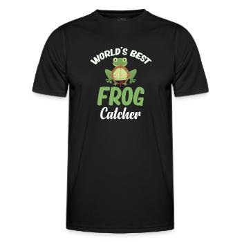 Meilleur attrape-grenouilles du monde Chasse Cottagecore Morelle - T-shirt sport Homme - noir - Devant - AI Model Male 178 dark (178cm)