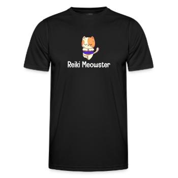 Reiki Meowster Chakra Guérison Bouddhiste - T-shirt sport Homme - noir - Devant - AI Model Male 178 dark (178cm)