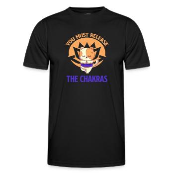 Vous devez desserrer les chakras. Guérir par - T-shirt sport Homme - noir - Devant - AI Model Male 178 dark (178cm)