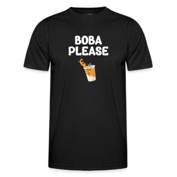 Boba Please Tea Lover Bubble Japan K-pop - Men's Functional T-Shirt - black - Front - AI Model Male 178 dark (178cm)