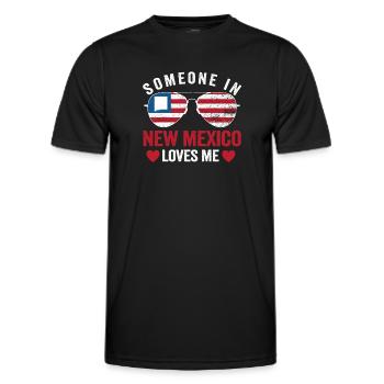 Jemand in New Mexico liebt mich - Männer Funktions-T-Shirt - Schwarz - Vorne - AI Model Male 178 dark (178cm)