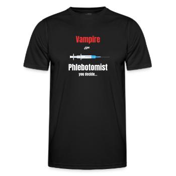 Vampire or phlebotomist You decide hematoma - Men's Functional T-Shirt - black - Front - AI Model Male 178 dark (178cm)