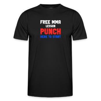 Kostenlose Mma-lektion Punch Hier, Um Mit - Männer Funktions-T-Shirt - Schwarz - Vorne - AI Model Male 178 dark (178cm)