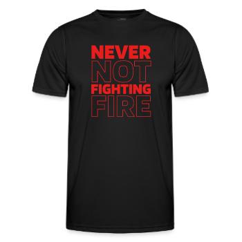 Feuerwehrmann - Männer Funktions-T-Shirt - Schwarz - Vorne - AI Model Male 178 dark (178cm)