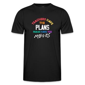 Les enseignants ont les plans, les Paras ont les mouvements - T-shirt sport Homme - noir - Devant - AI Model Male 178 dark (178cm)