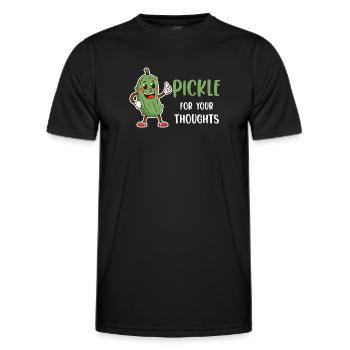 Cornichon pour vos pensées fermenté - T-shirt sport Homme - noir - Devant - AI Model Male 178 dark (178cm)