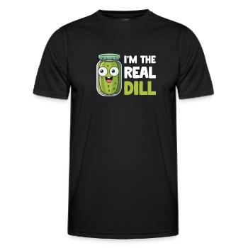 I'm The Real Dill Pickle Fermented Canned Veggie - Men's Functional T-Shirt - black - Front - AI Model Male 178 dark (178cm)