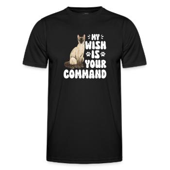 Chat siamois Chat siamois - T-shirt sport Homme - noir - Devant - AI Model Male 178 dark (178cm)