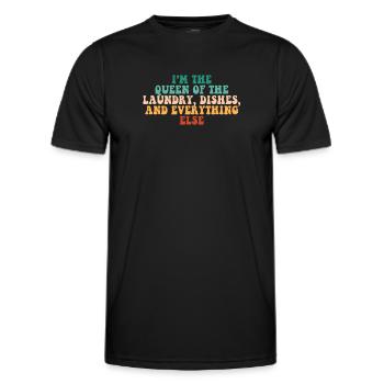 Queen Of The Laundry, Dishes And - Men's Functional T-Shirt - black - Front - AI Model Male 178 dark (178cm)