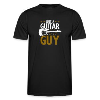 Electric Guitar Electric Guitar Just A Guitar Guy - Men's Functional T-Shirt - black - Front - AI Model Male 178 dark (178cm)