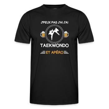 Ich kann nicht, ich habe Taekwondo, Aperitif, Taekwondo - Männer Funktions-T-Shirt - Schwarz - Vorne - AI Model Male 178 dark (178cm)