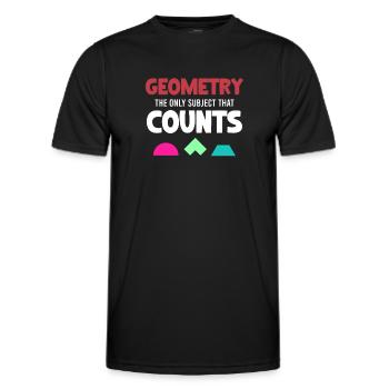 Geometry is the only subject that counts funny - Men's Functional T-Shirt - black - Front - AI Model Male 178 dark (178cm)