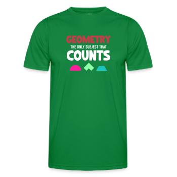 Geometry is the only subject that counts funny - Men's Functional T-Shirt - kelly green - Front - AI Model Male 178 dark (178cm)
