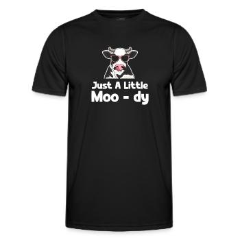 Just A Little Moo-dy Funny Cow Farmer Highlander - Men's Functional T-Shirt - black - Front - AI Model Male 178 dark (178cm)