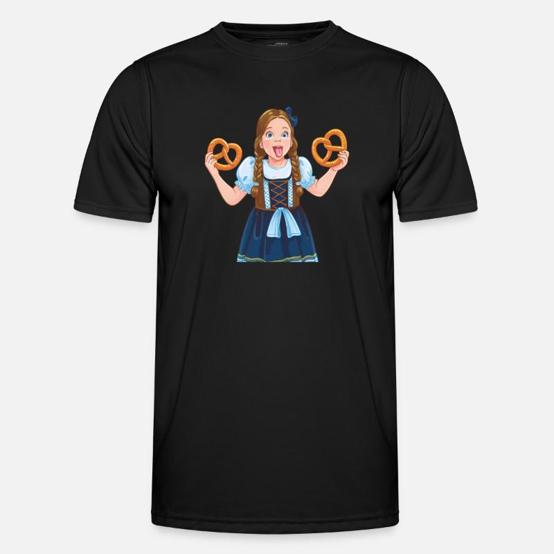 MÄDCHEN DIRNDL BREZEL Männer Funktions-T-Shirt