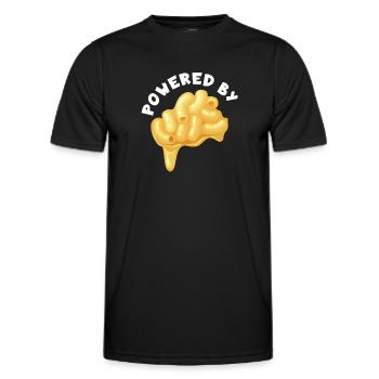 Angetrieben von Mac & Cheese - Männer Funktions-T-Shirt - Schwarz - Vorne - AI Model Male 178 dark (178cm)
