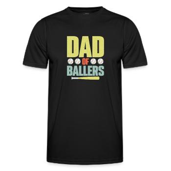 Dad Of Ballers Father Baseball - Men's Functional T-Shirt - black - Front - AI Model Male 178 dark (178cm)