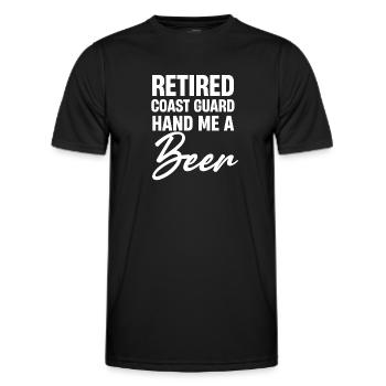 Garde côtière à la retraite, donnez-m’en un avec de la bière - T-shirt sport Homme - noir - Devant - AI Model Male 178 dark (178cm)