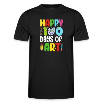 Frohe 100 Tage Schule Zukunft Künstler Lustige Kunst - Männer Funktions-T-Shirt - Schwarz - Vorne - AI Model Male 178 dark (178cm)
