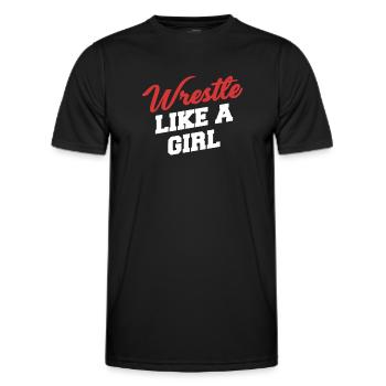 Wrestle Like A Girl Wrestling Martial Arts Karate - Men's Functional T-Shirt - black - Front - AI Model Male 178 dark (178cm)