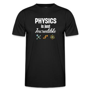 Physics is simply incredible. Chemistry - Men's Functional T-Shirt - black - Front - AI Model Male 178 dark (178cm)