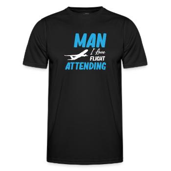 Homme j’aime vol Assister à Voyage en avion - T-shirt sport Homme - noir - Devant - AI Model Male 178 dark (178cm)