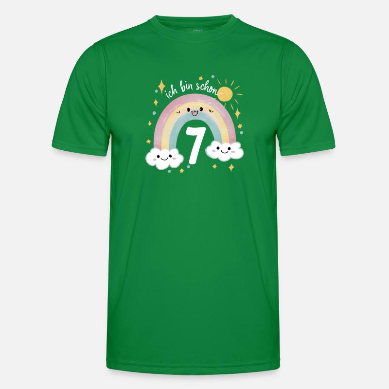 7. Geburtstag Geburtstagsshirt Regenbogen Wolke Männer Funktions-T-Shirt